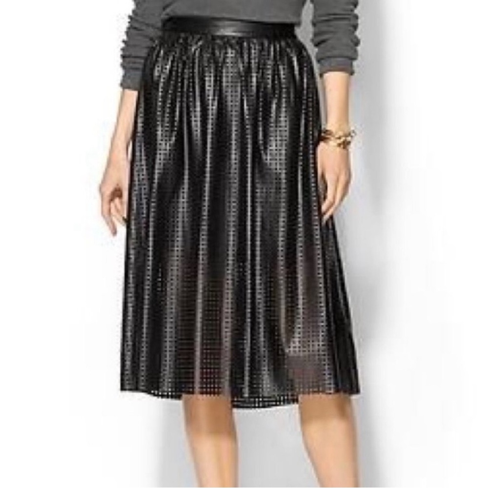 Piperlime Black perforated pleated skirt